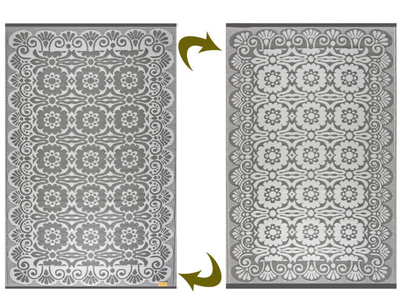 Grauer-weißer Outdoor-Teppich