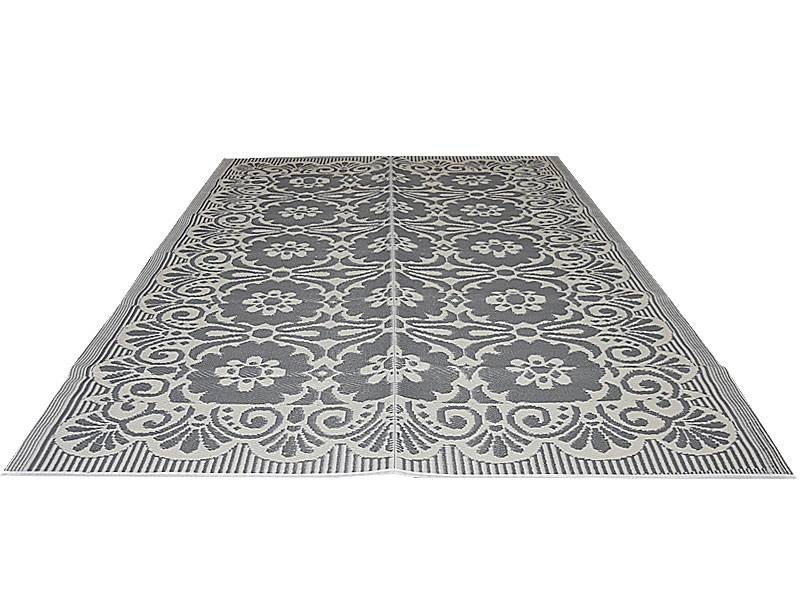 Grauer-weißer Outdoor-Teppich