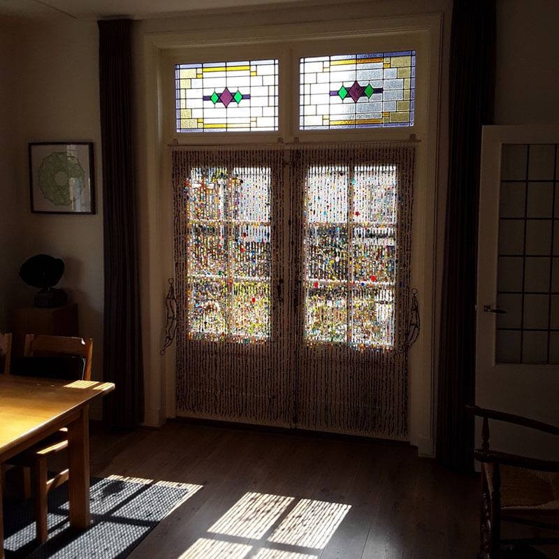 Perlenvorhang aus Glas, bunt.