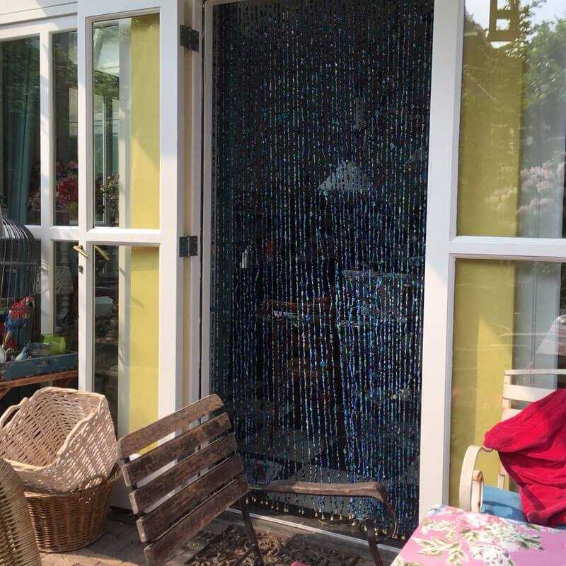 Perlenvorhang in Blau-Türkis