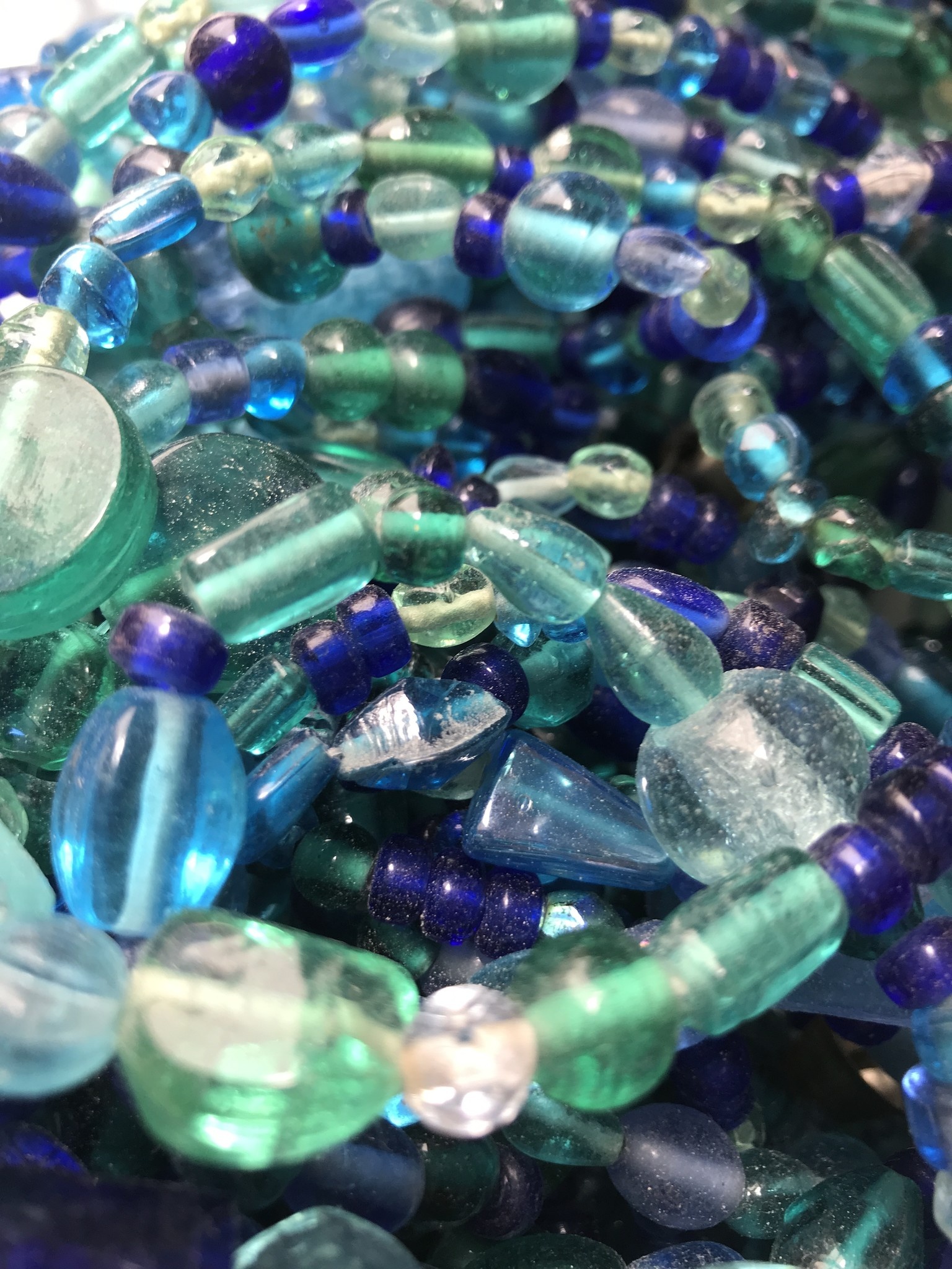 Perlenvorhang in Blau-Türkis