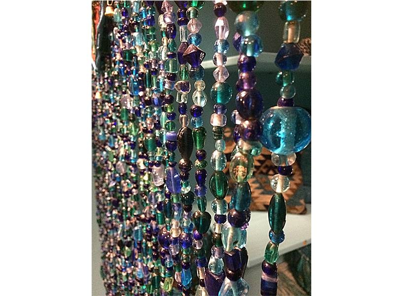 Perlenvorhang in Blau-Türkis