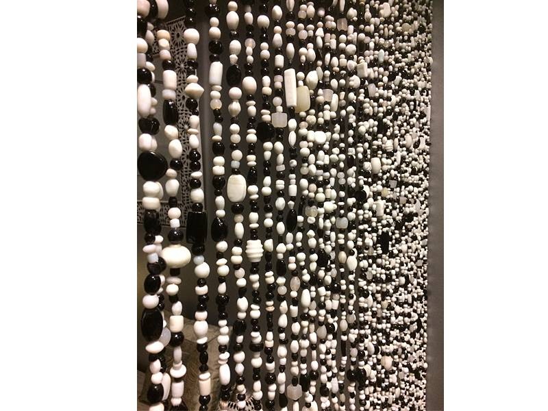 Glasperlenvorhang Schwarz-Weiß