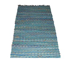 Turkisfarbener Jute-Ibiza-Teppich