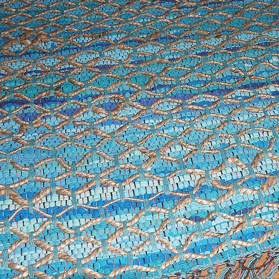 Turkisfarbener Jute-Ibiza-Teppich