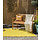 Outdoor-Teppich in Gelb aus Kunststoff mit Gold