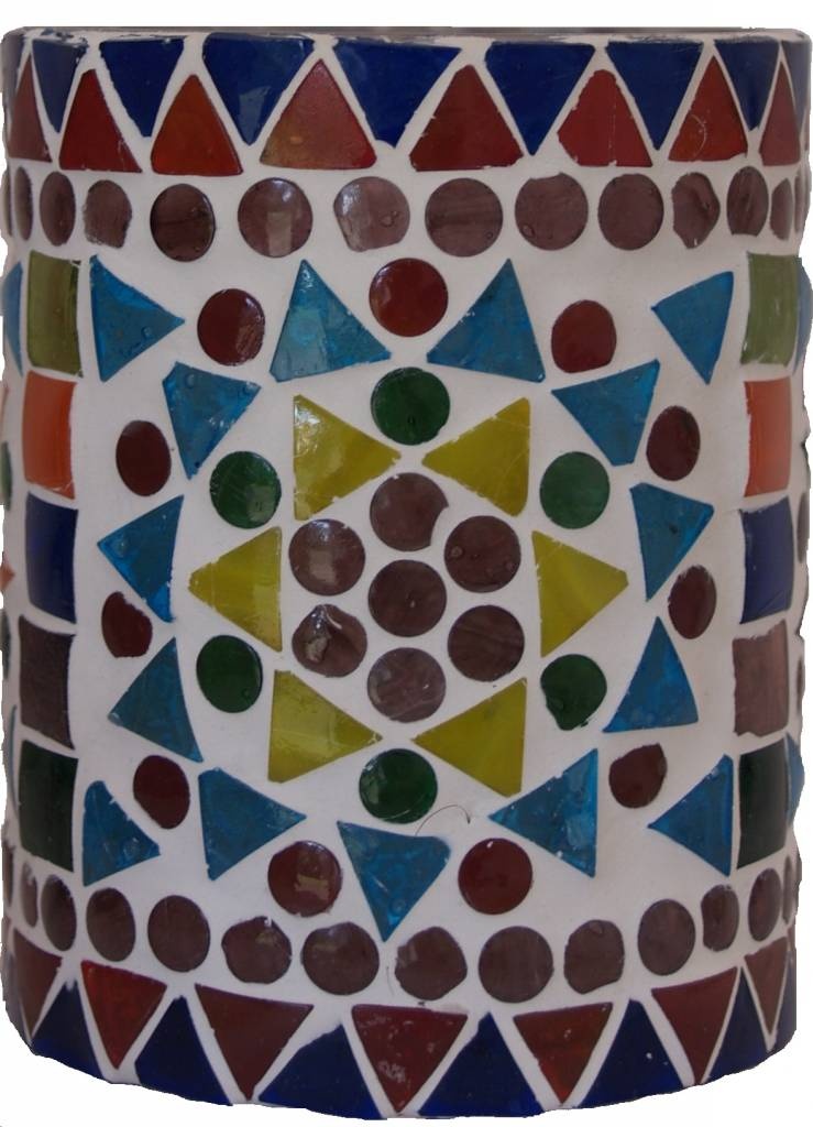 Mosaik-Deckenleuchte mit Teelichthaltern