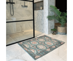 Kelim-Badteppich grün