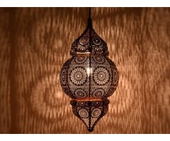 Kleine orientalische Aladdin-Hängelampe in Schwarz