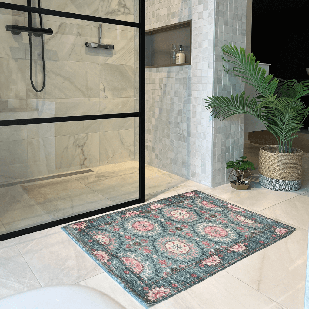 Badematte Kelim 'Miracle' in Blau