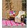Outdoor-Teppich in Rosa mit Weiß