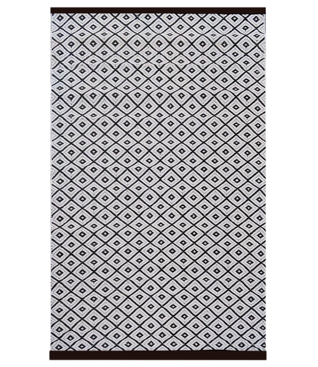 Schwarz-weißer Outdoor-Teppich