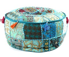 Bohemian Hocker blau/türkis