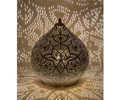 Orientalische filigrane Tischlampe in Silber