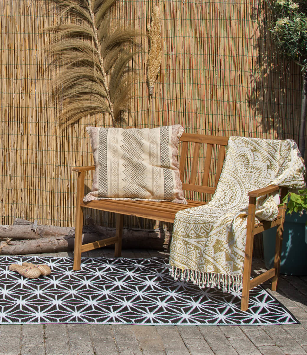 Wonder Rugs Outdoor-Teppich schwarz-weiß mit Stern