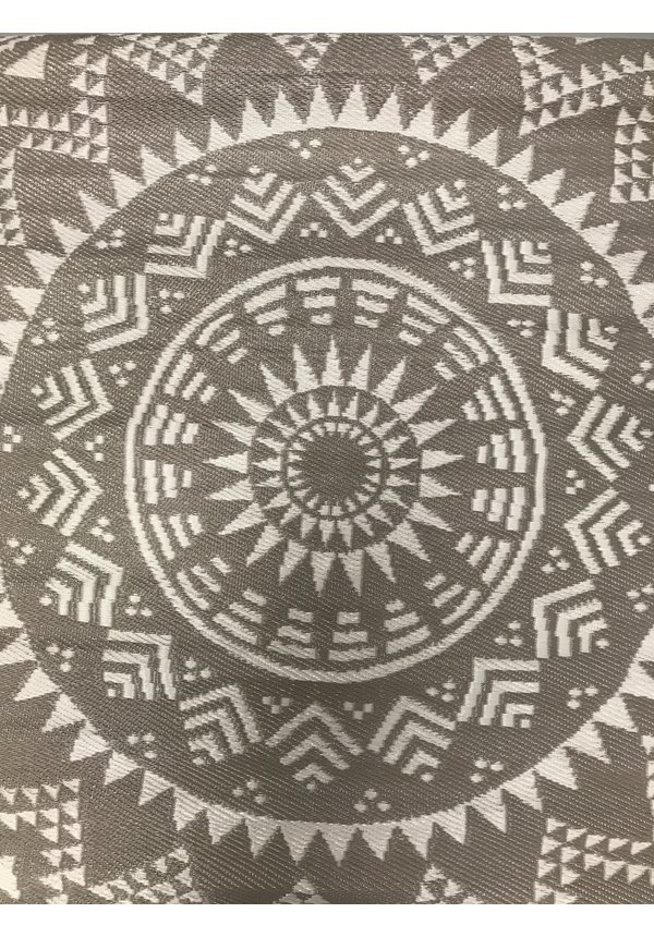 Wonder Rugs Runder Außenteppich in Grau-Taupe.