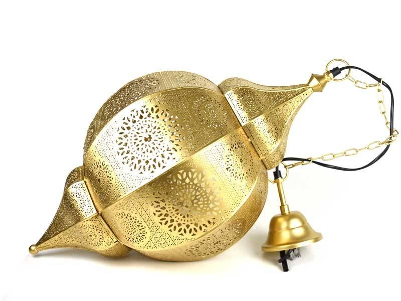 Filigrane Hängelampe in Gold