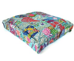 Loungeskissen Blau Patchwork