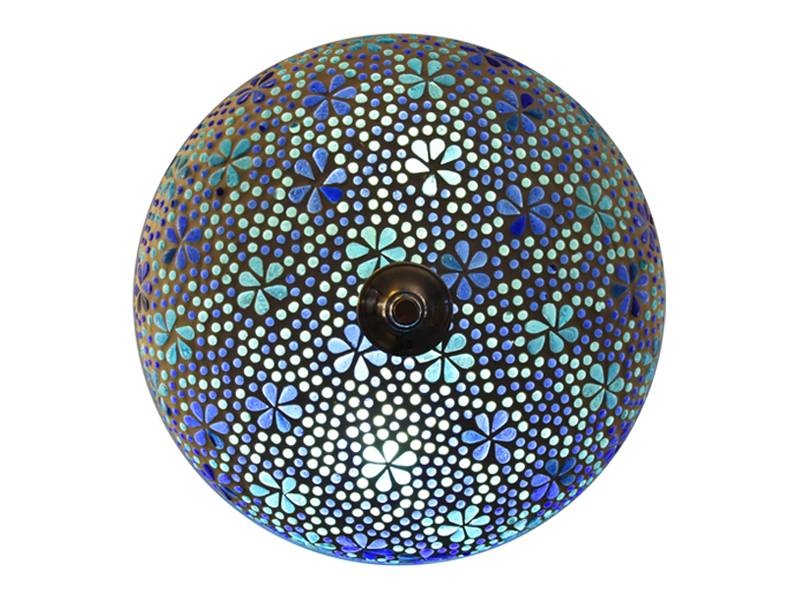 Deckenleuchte in Blau-Türkis.