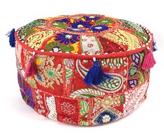 Bohemian Pouf Rot