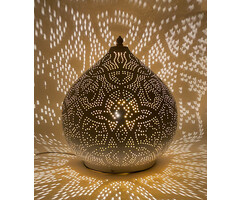 Weiße filigrane Tischlampe