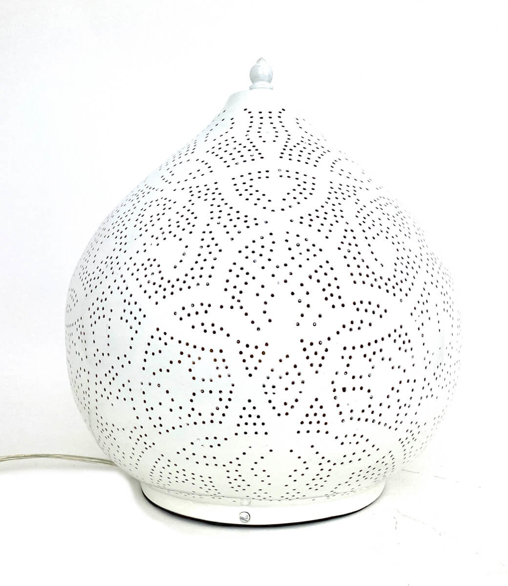 Orientalische weiße Filigran-Tischlampe