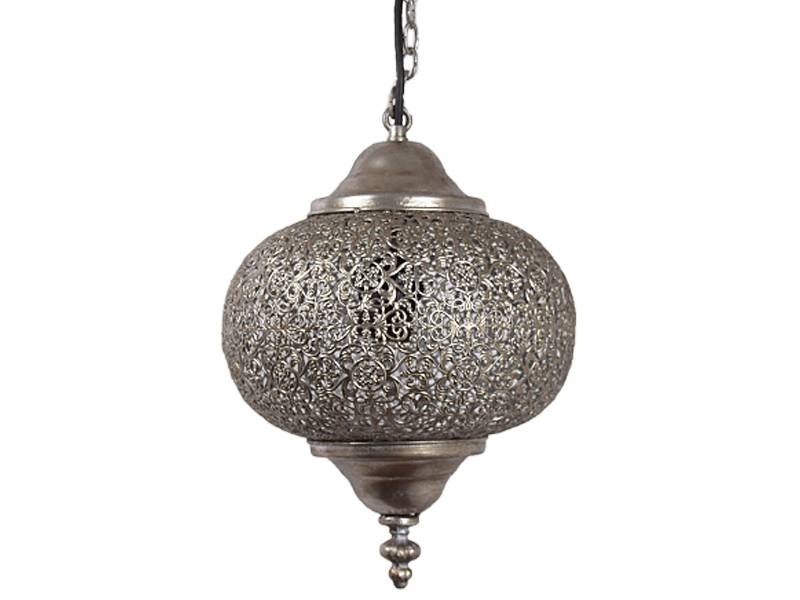 Kleines silbernes Hängelampchen mit Lochmustern