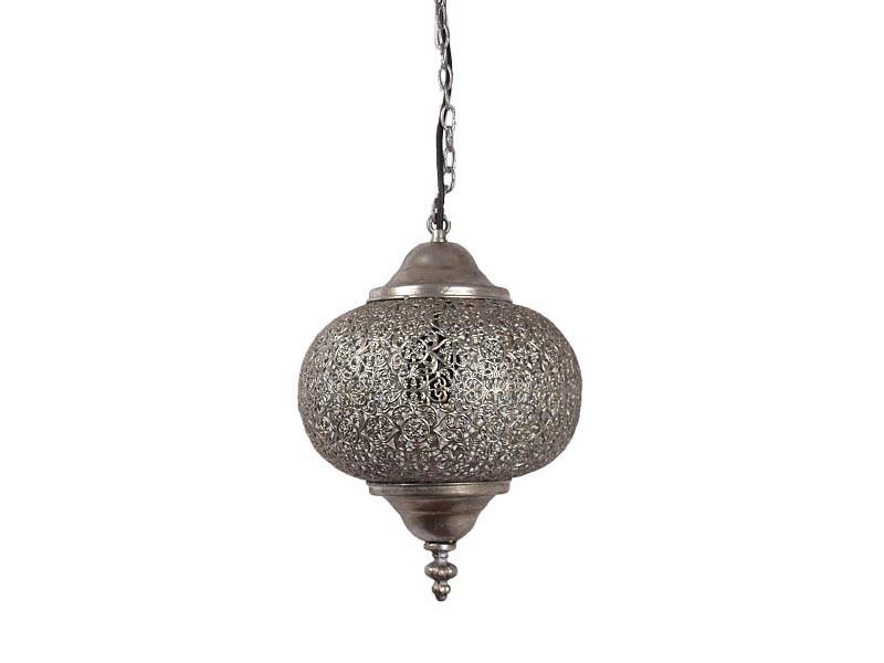 Kleines silbernes Hängelampchen mit Lochmustern