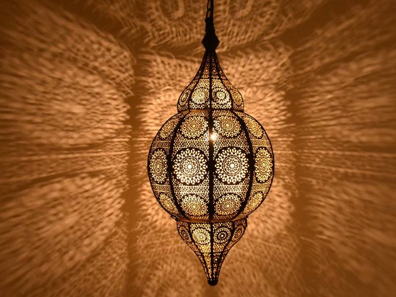 1001 Nacht Hängelampe in Schwarz mit Gold