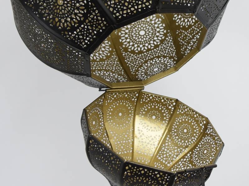 1001 Nacht Hängelampe in Schwarz mit Gold