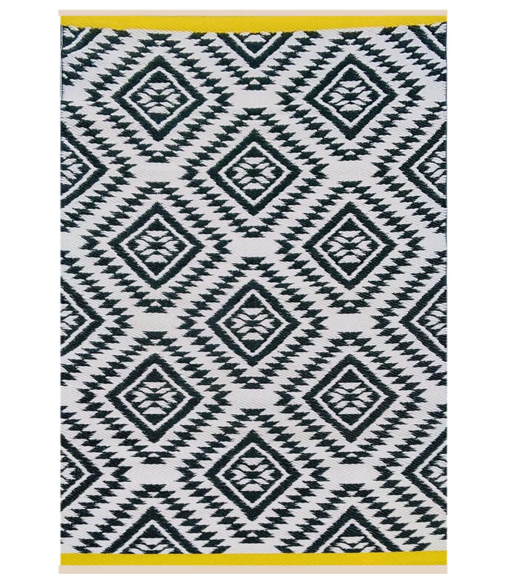 Schwarz-weißer Außenteppich