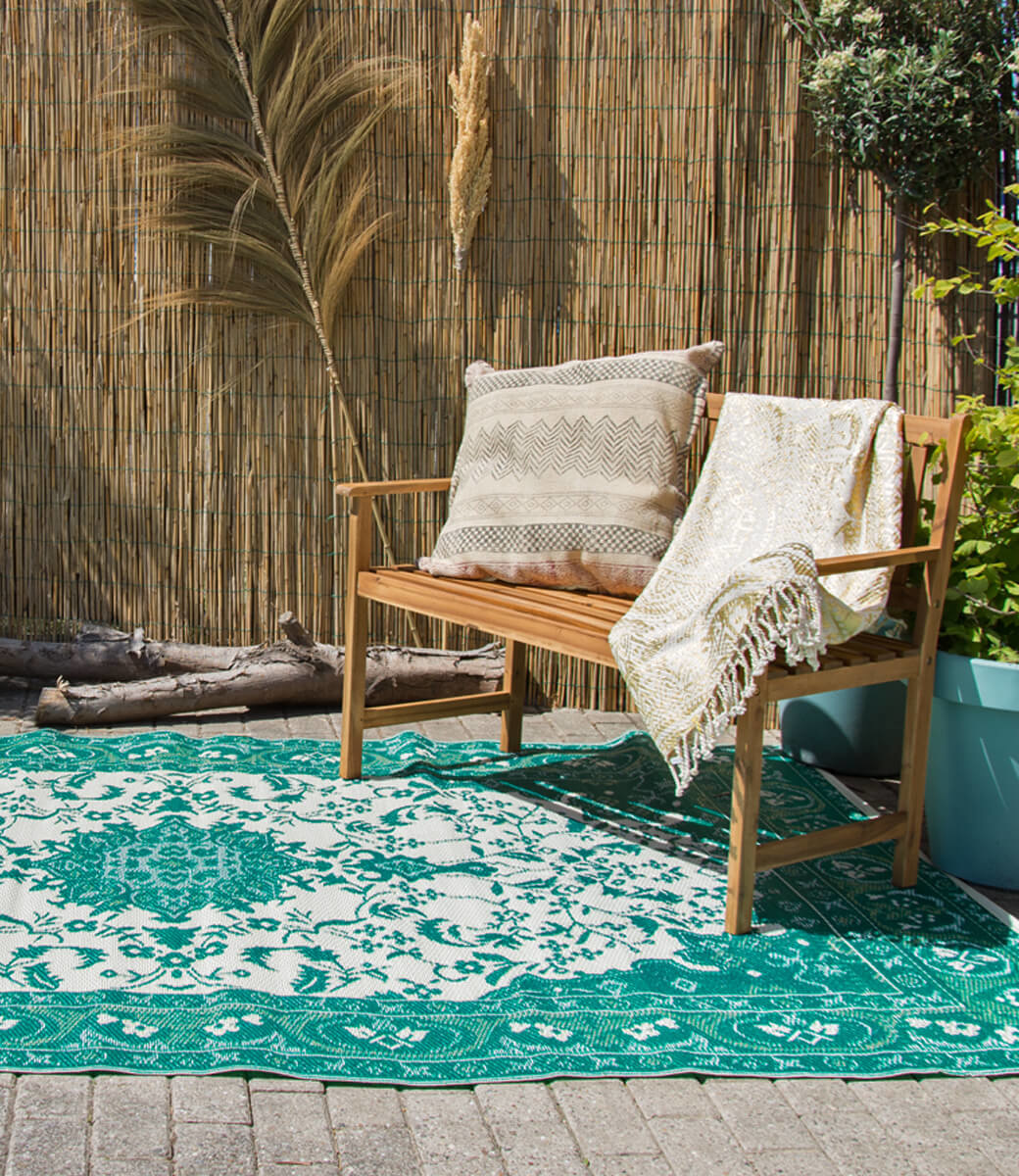 Wonder Rugs Luxuriöser Garten Teppich in Grün und Gold