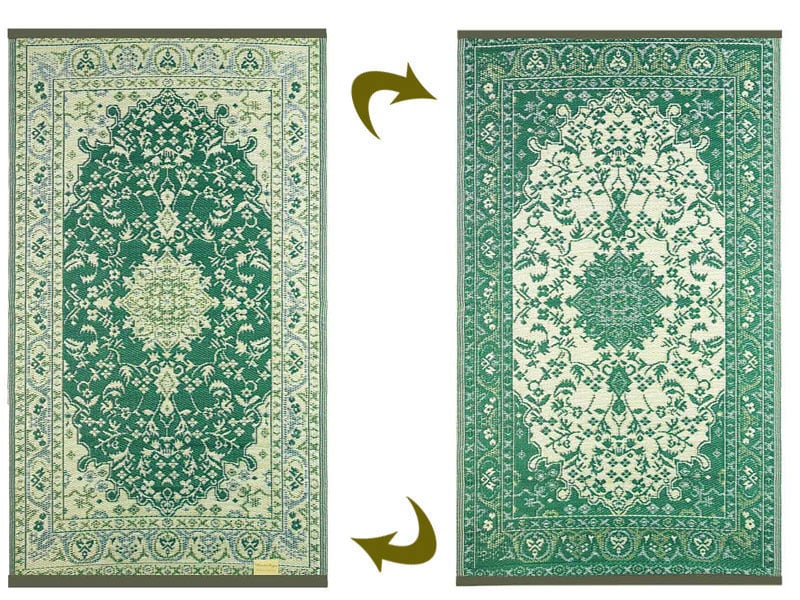 Wonder Rugs Luxuriöser Garten Teppich in Grün und Gold