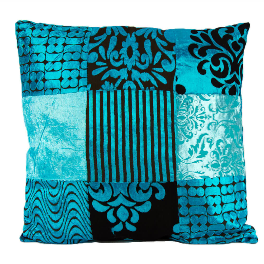 Zierkissen im Türkis Patchwork-Stil