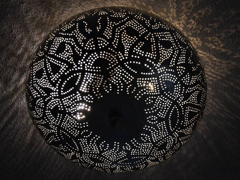 Orientalische Deckenlampe in Silber