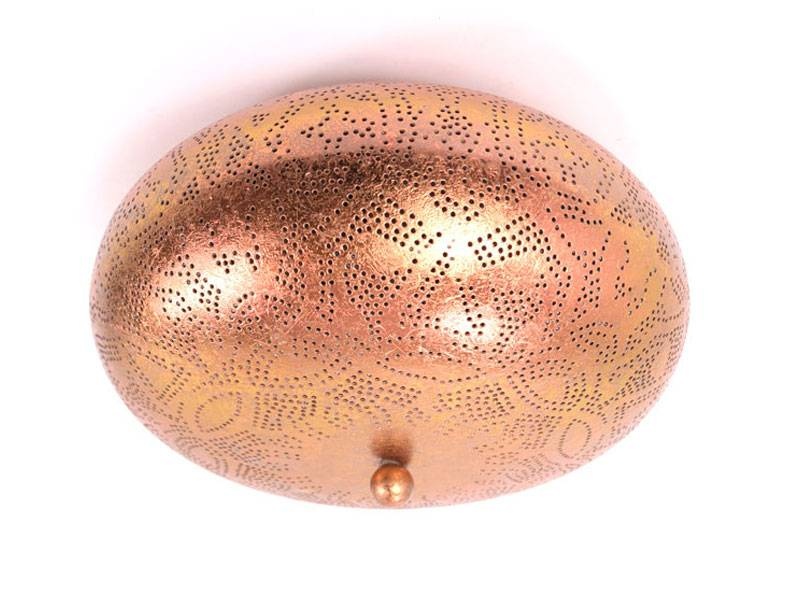 Filigrane Deckenlampe in Kupfer