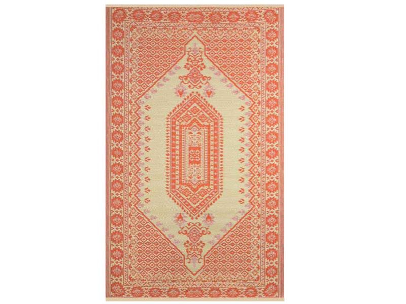 Wonder Rugs Oranger Teppich mit Gold für draußen