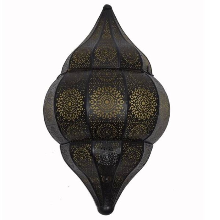 Schwarze marokkanische Wandleuchte