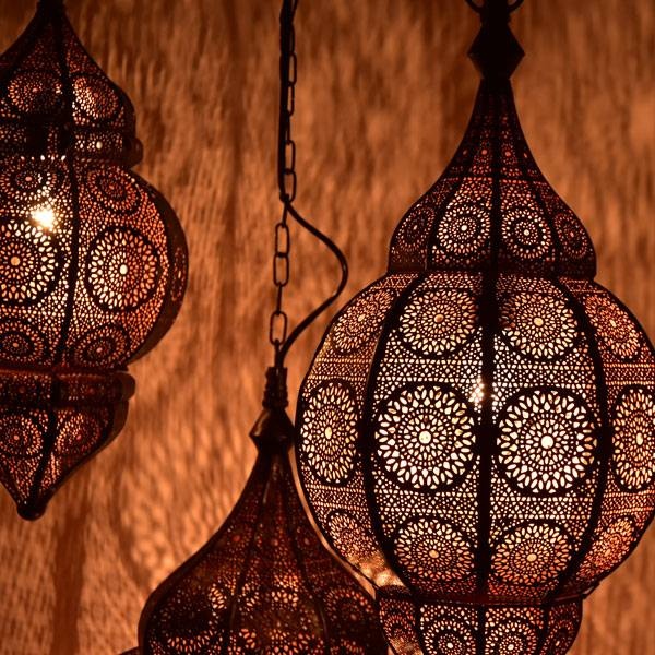 3-teiliges Set orientalischer Hängelampen