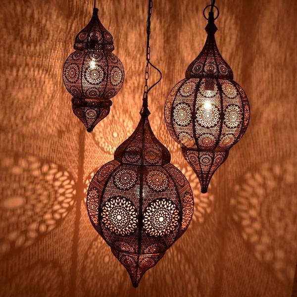 3-teiliges Set orientalischer Hängelampen