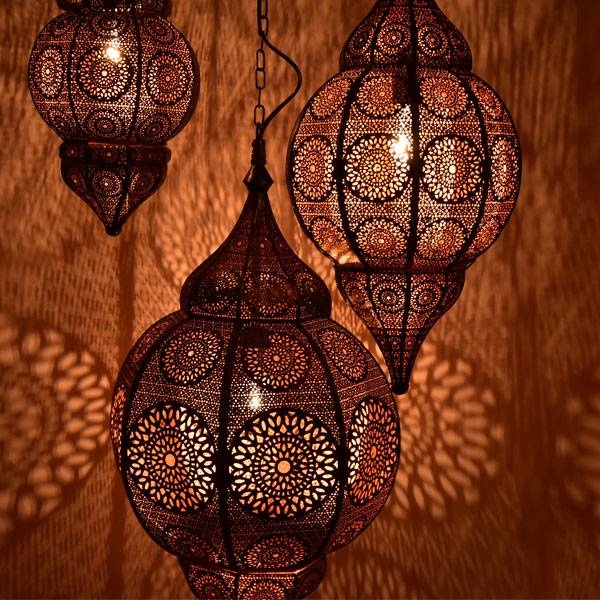 3-teiliges Set orientalischer Hängelampen