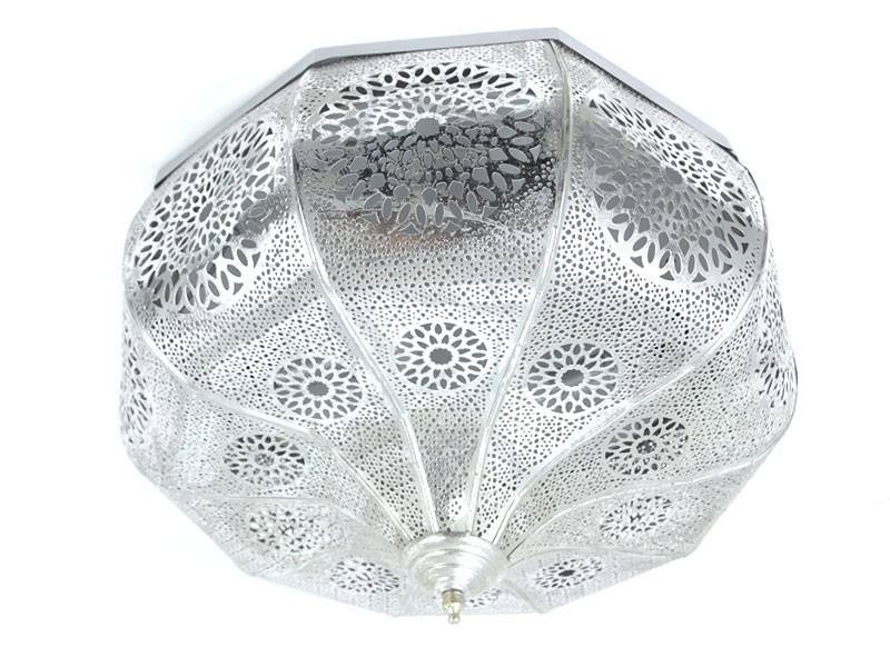 Große orientalische silberne filigrane Deckenleuchte