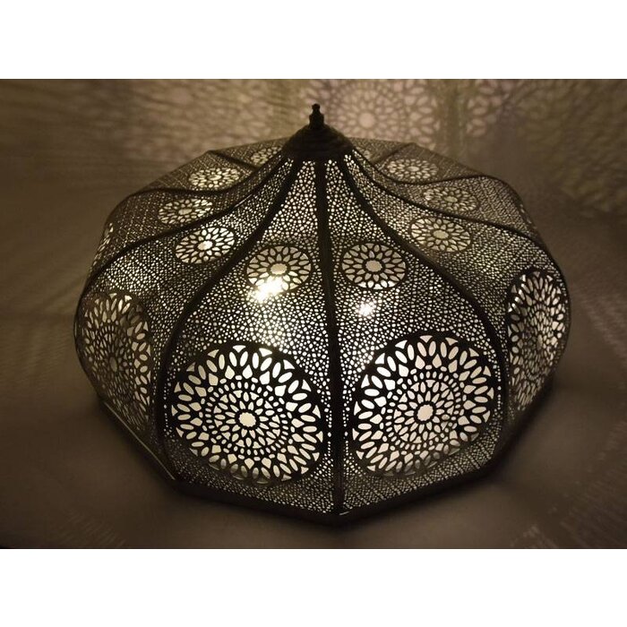 Große orientalische silberne filigrane Deckenleuchte