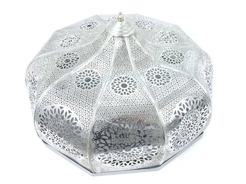 Große orientalische silberne filigrane Deckenleuchte