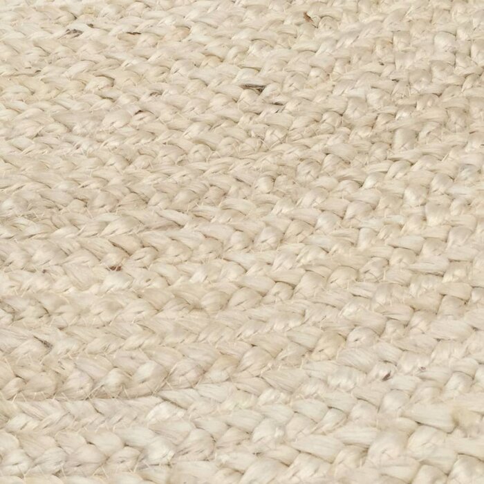 Weißer runder Jute-Teppich