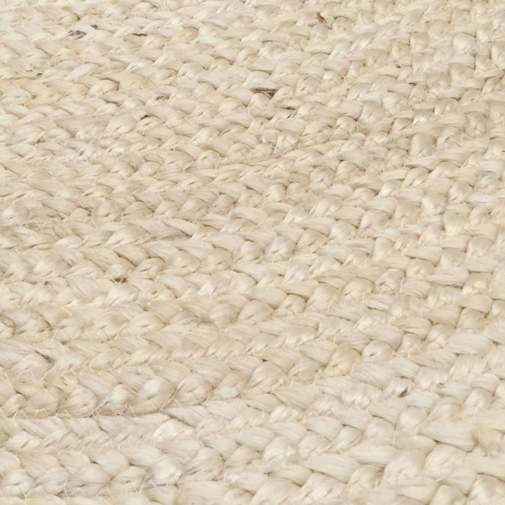Weißer runder Jute-Teppich