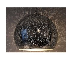 Filigrane runde silberne Hängelampe