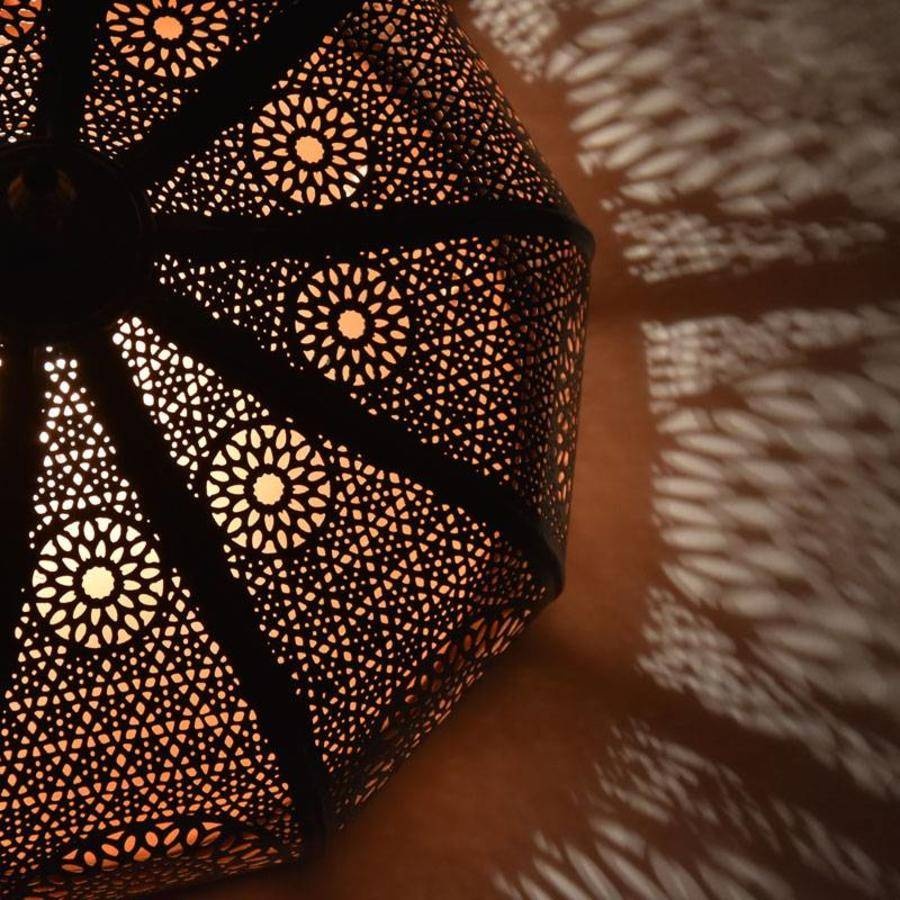 Orientalische schwarze filigrane Deckenlampe