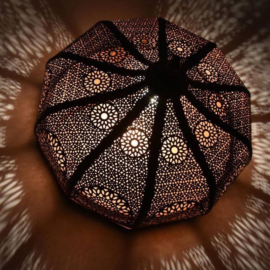 Orientalische schwarze filigrane Deckenlampe