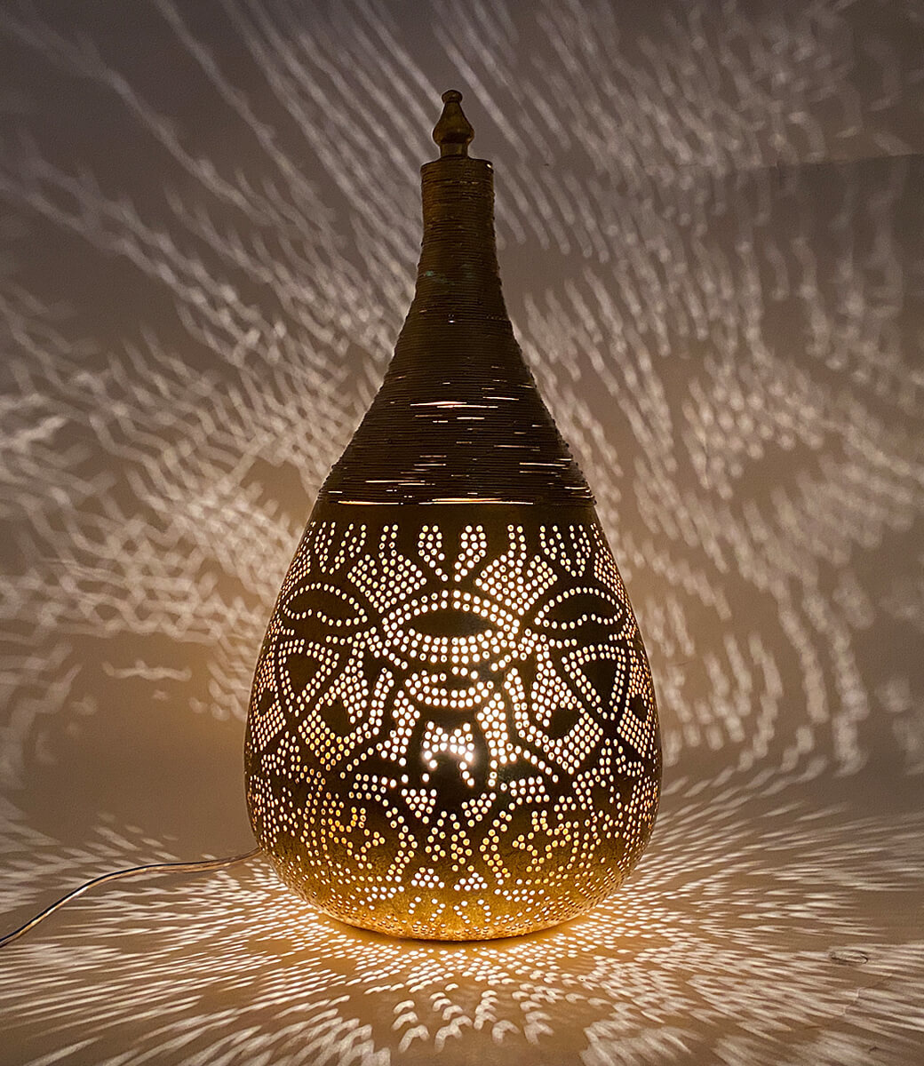 Orientalische Tischlampe in Gold